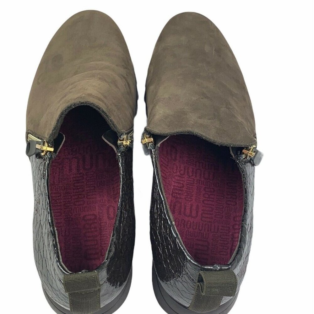Munro Shoes "Kit" Women's Size 9 Brown Leather Zip Cushioned Comfort - Picture 4 of 8